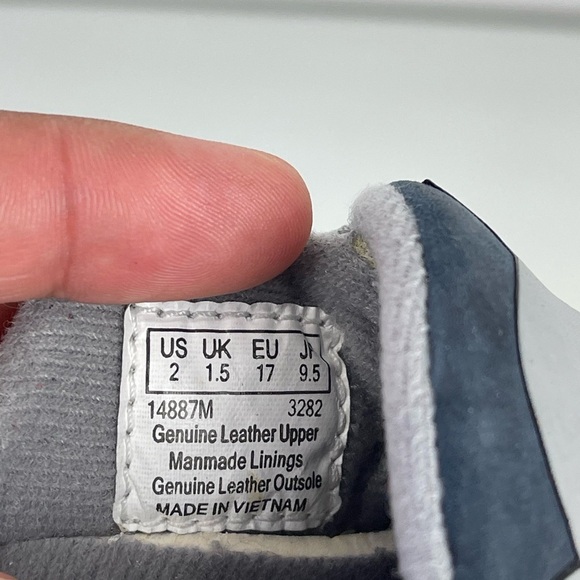 Timberland Navy Rhino Infant Cribbie Blue Crib Shoes Size 2 Soft Sole Leather - Picture 7 of 9